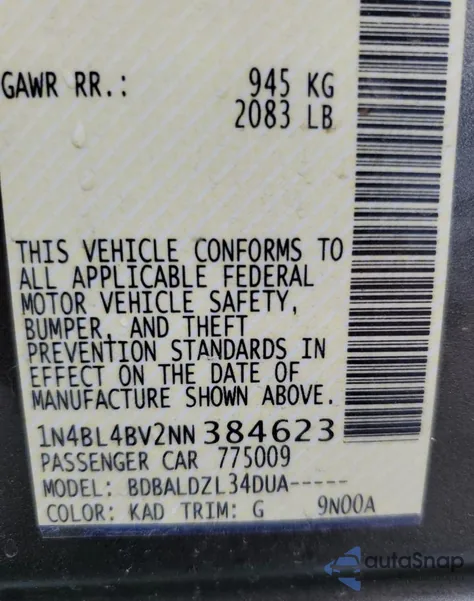 2022 Nissan Altima S from USA, damaged, VIN 384623